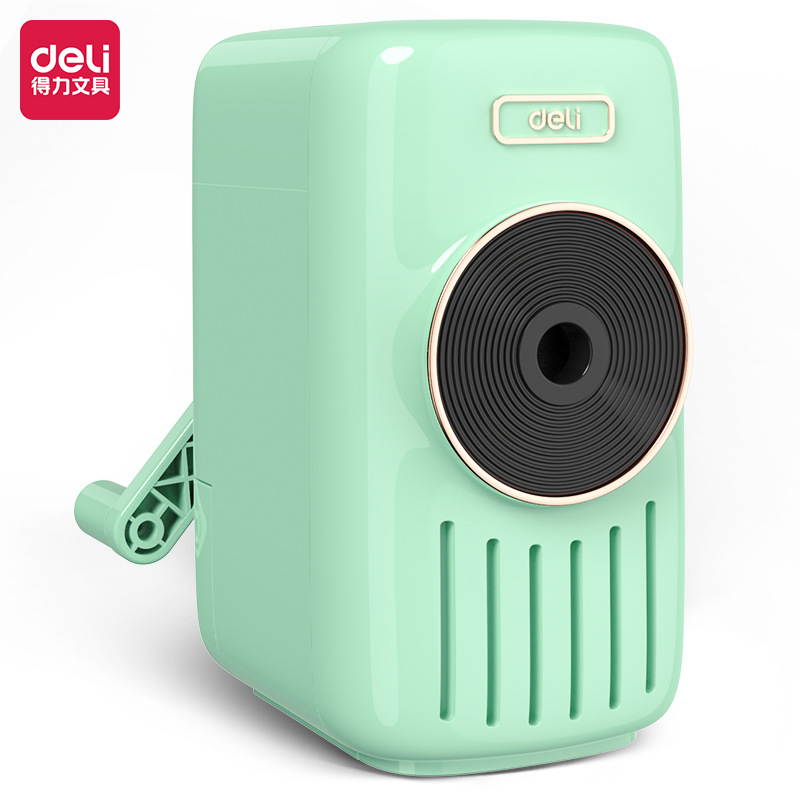 得力手摇卷笔刀小学生转笔刀专用削笔刀自动进铅儿童铅笔削笔器