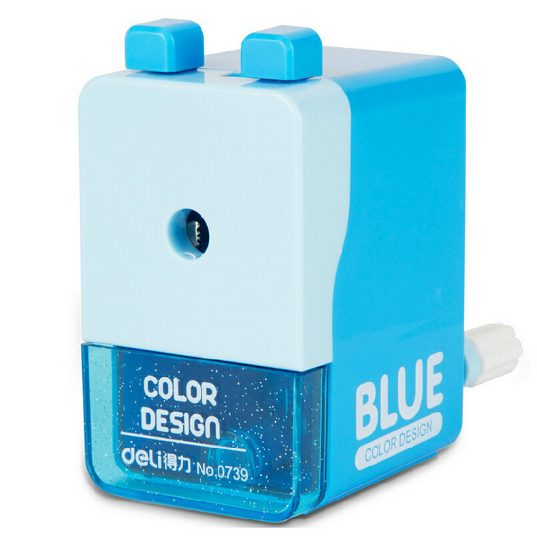 得力手摇卷笔刀小学生转笔刀专用削笔刀自动进铅儿童铅笔削笔器