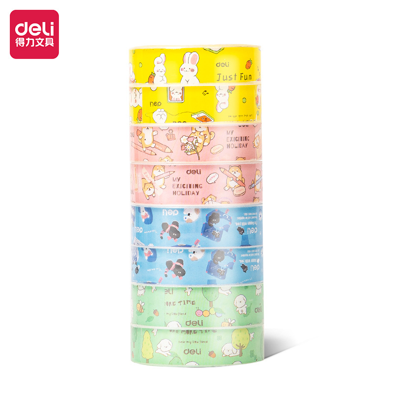 Deli JD820 stationery tape 12mm * 14y * 38 μ M (high transparency) (8 rolls/drum)