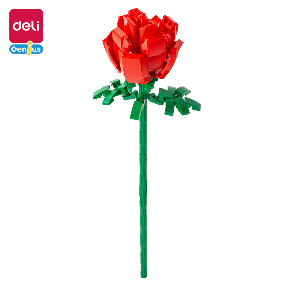 得力积木花朵盆栽拼插植物拼插探月笔筒拼插绿植积木鲜花拼插益智