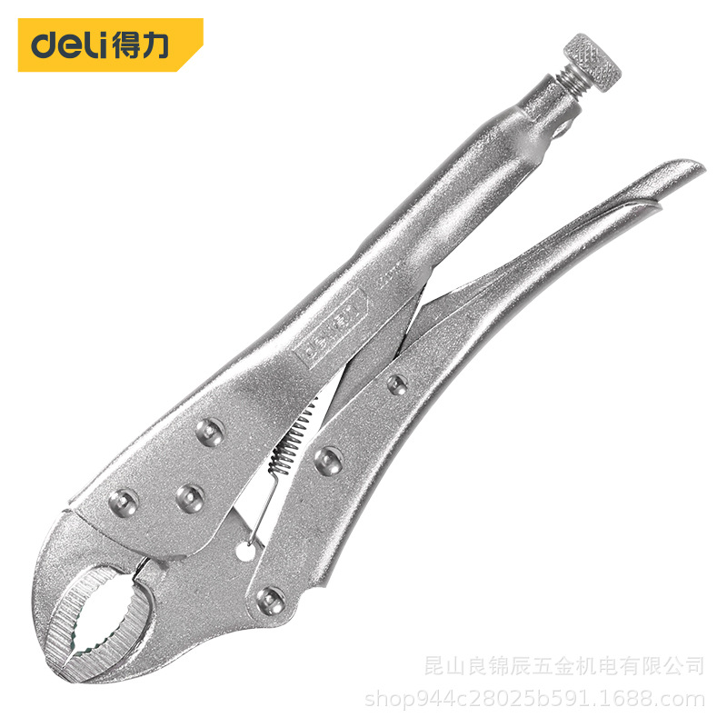 得力工具 10寸重型圆口带刃大力钳多功能夹持钳固定快速夹 DL2001