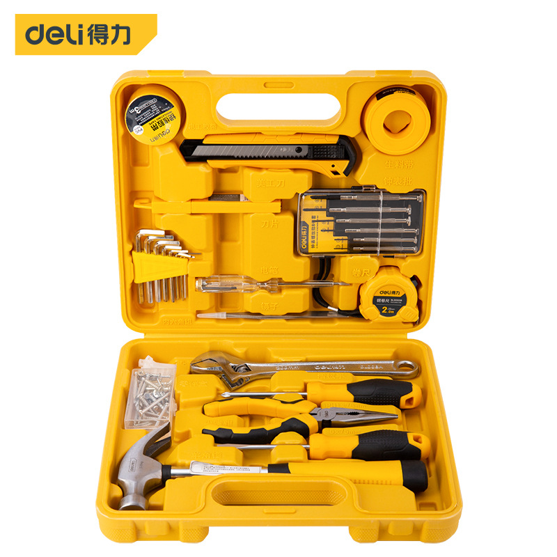 得力工具8/11/18/28/38/48/68/88件家用工具组套装日常维修工具箱