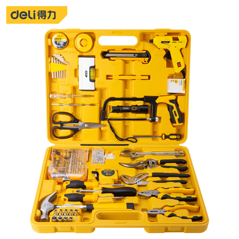 得力工具8/11/18/28/38/48/68/88件家用工具组套装日常维修工具箱