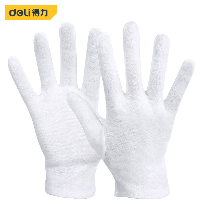 得力工具 棉纱手套加厚耐磨家庭装修工厂作业劳防手套DL521001 2