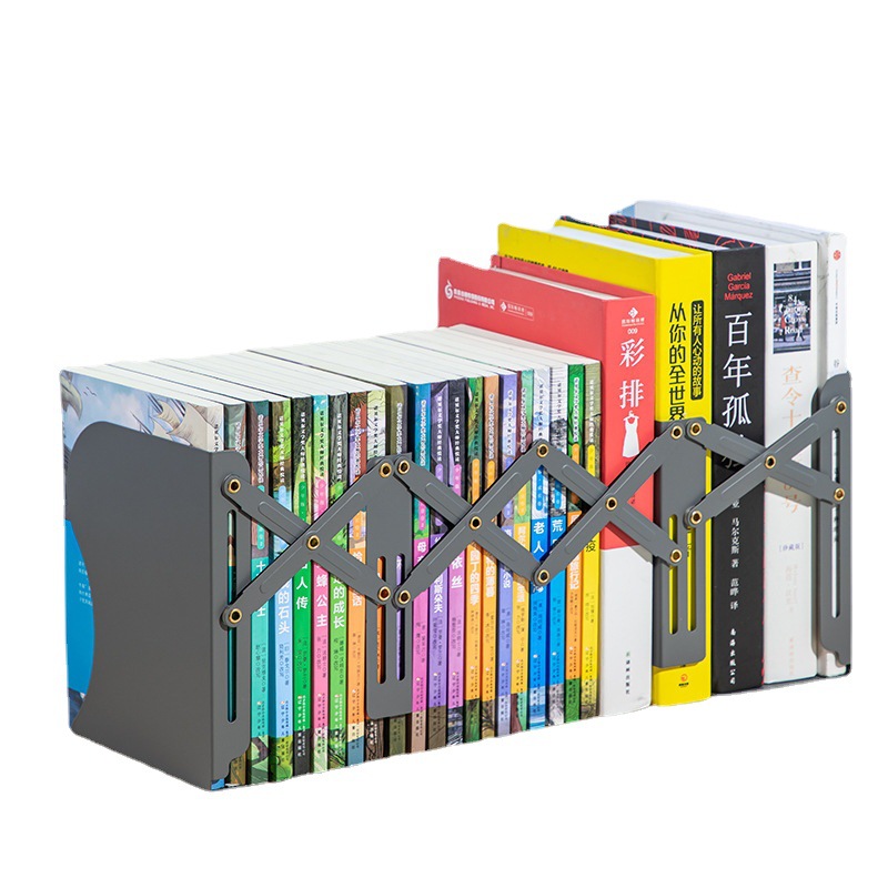 得力78631/78630可伸缩书立书靠书夹书本收纳折叠ins挡板桌面书架