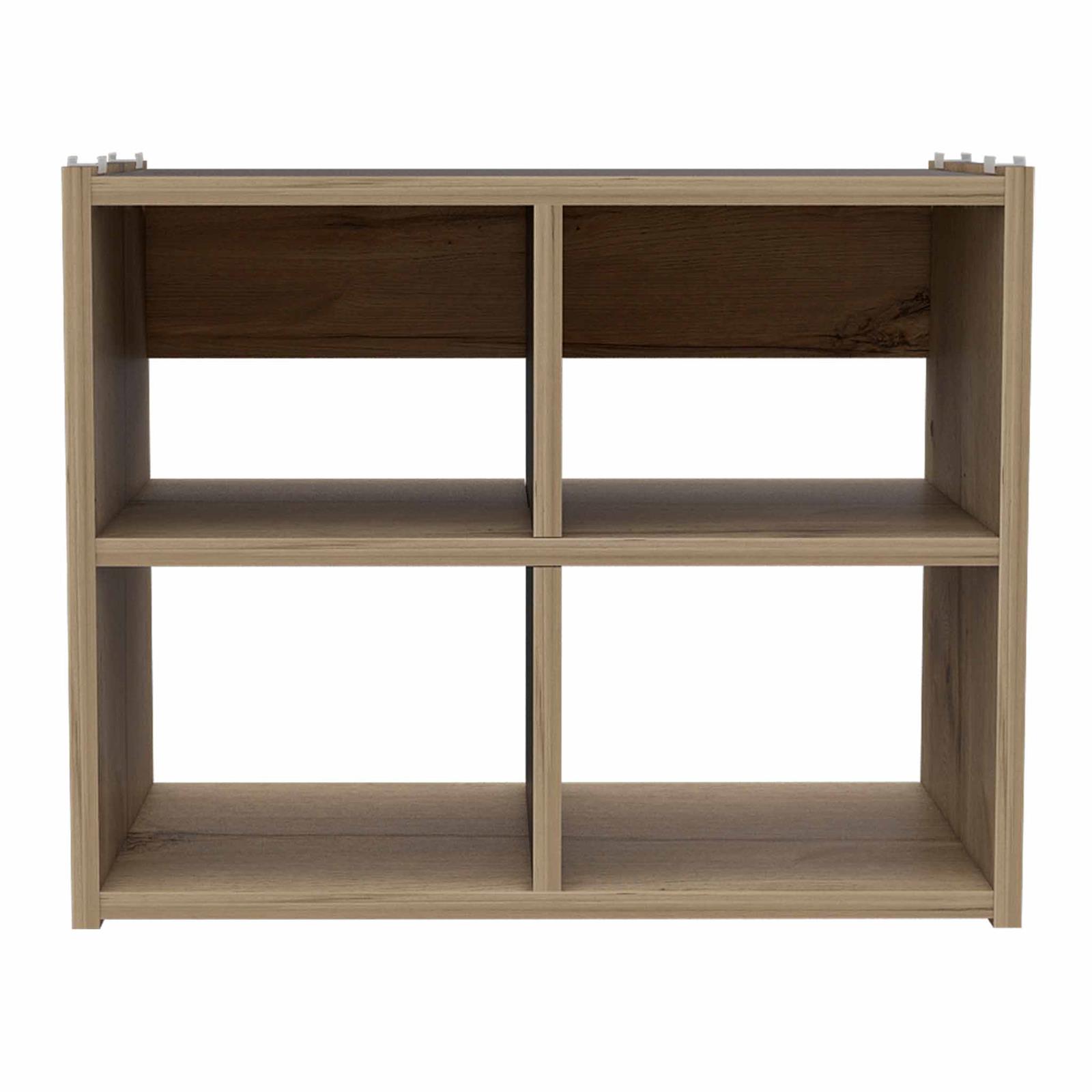 Rafael 4 格矩形玄关鞋架 浅灰色