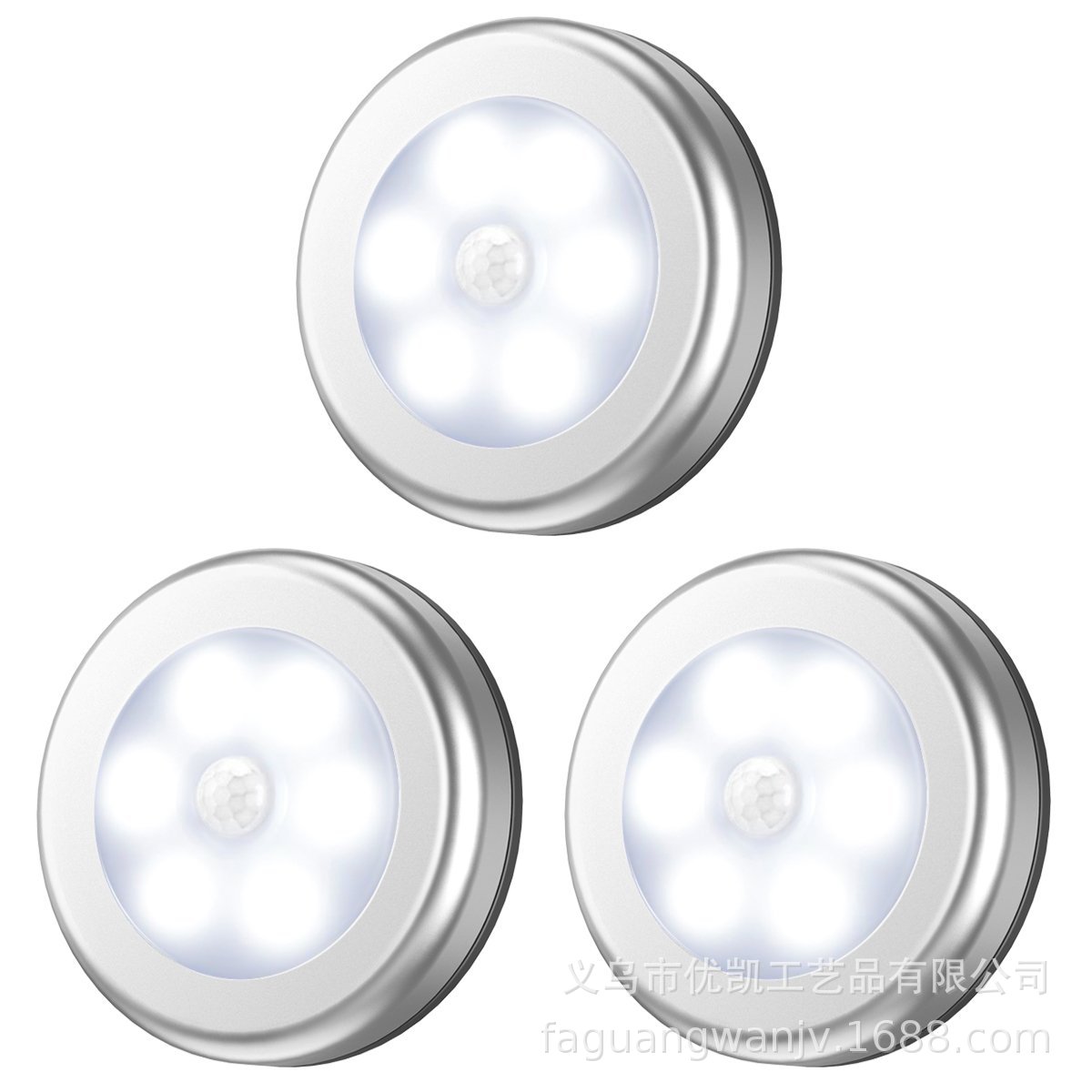 智能6LED人体感应灯跨境爆款卧室床头家居创意小夜灯楼道橱柜灯