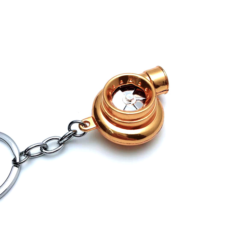 跨境爆款汽车涡轮钥匙扣 金属创意高档发光LED涡轮汽车钥匙扣挂件