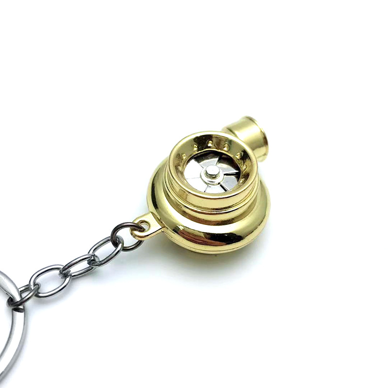 跨境爆款汽车涡轮钥匙扣 金属创意高档发光LED涡轮汽车钥匙扣挂件