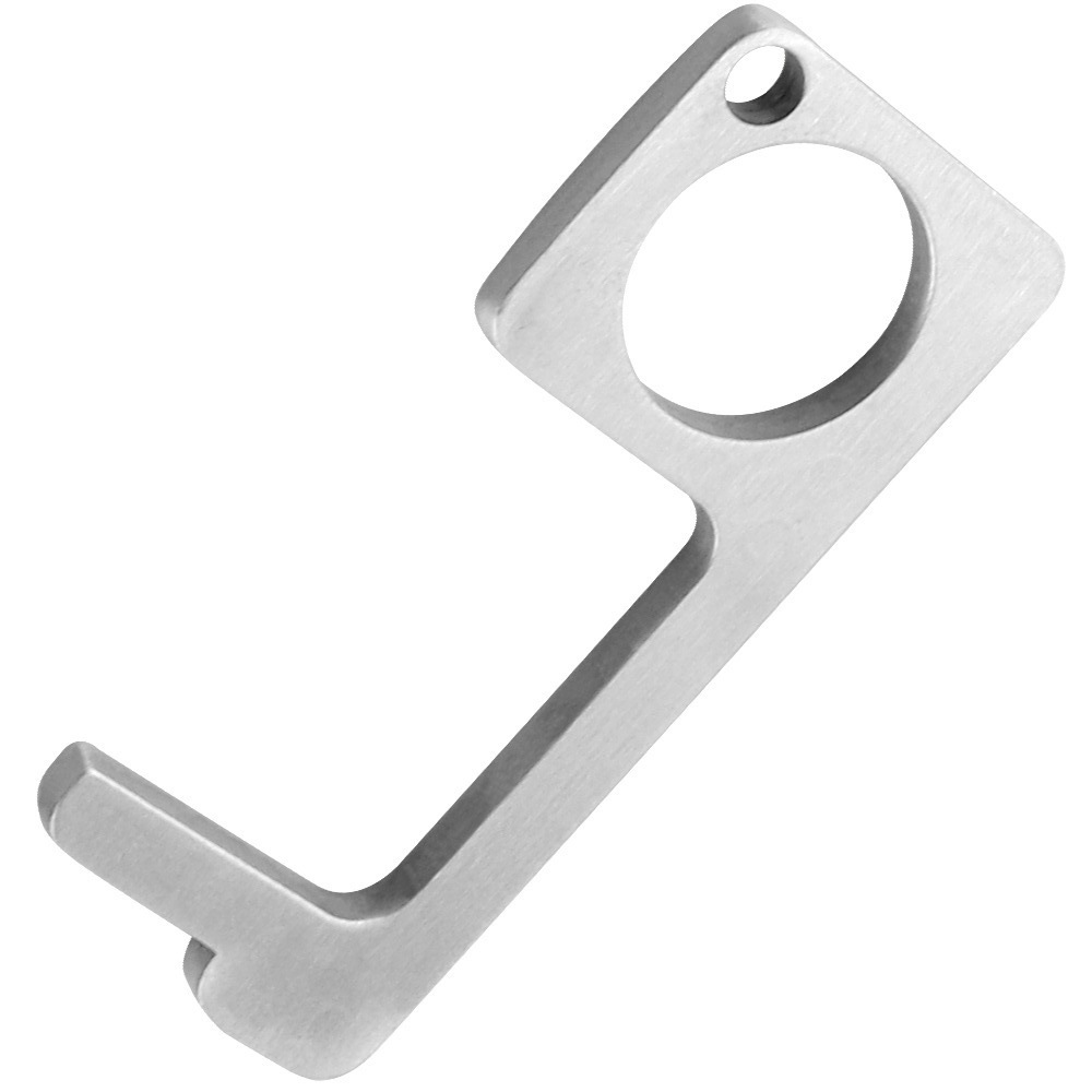 多工能防疫黄铜防疫接触防护隔离小神器钥匙扣A款银色/OPP包装