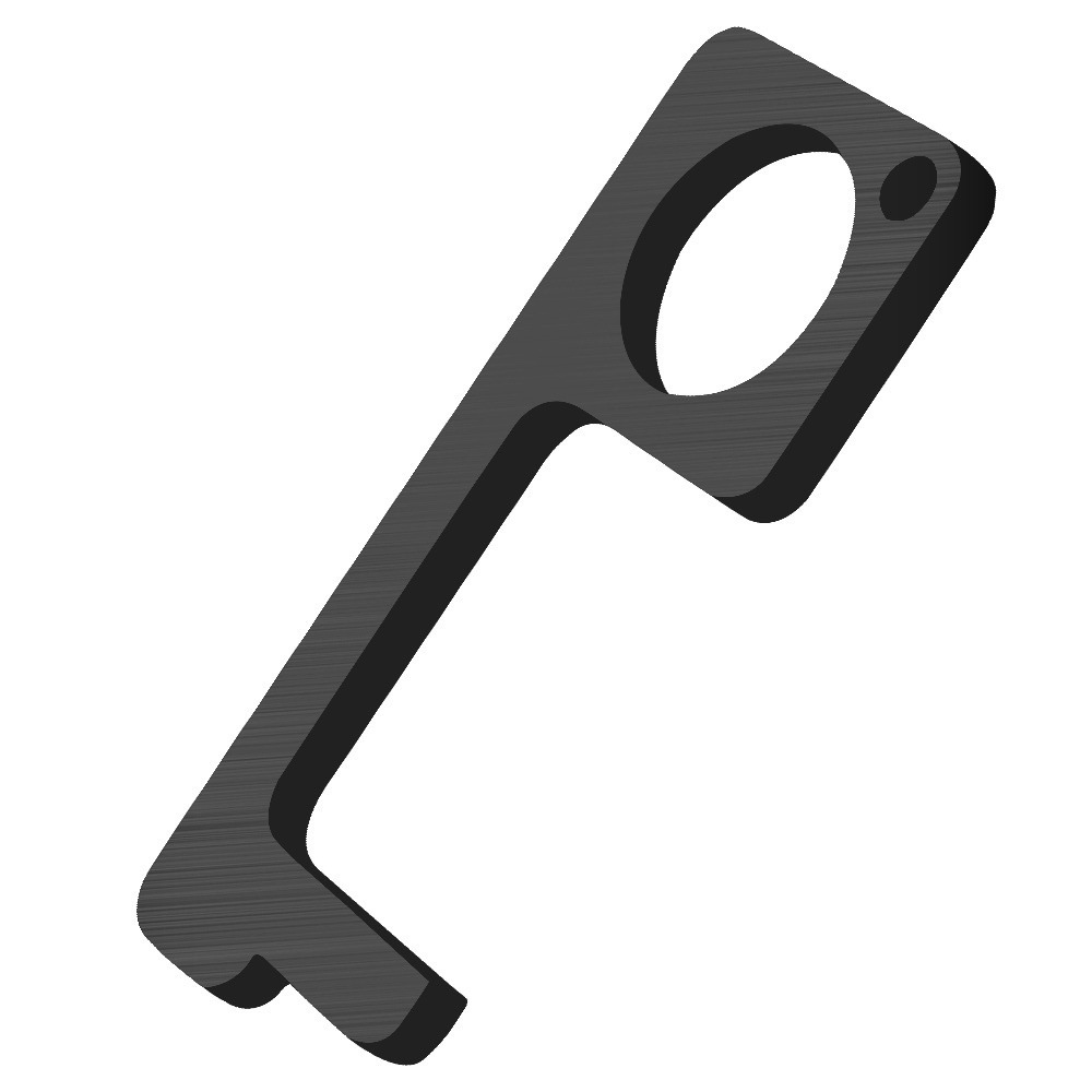 多工能防疫黄铜防疫接触防护隔离小神器钥匙扣A款黑色/OPP包装