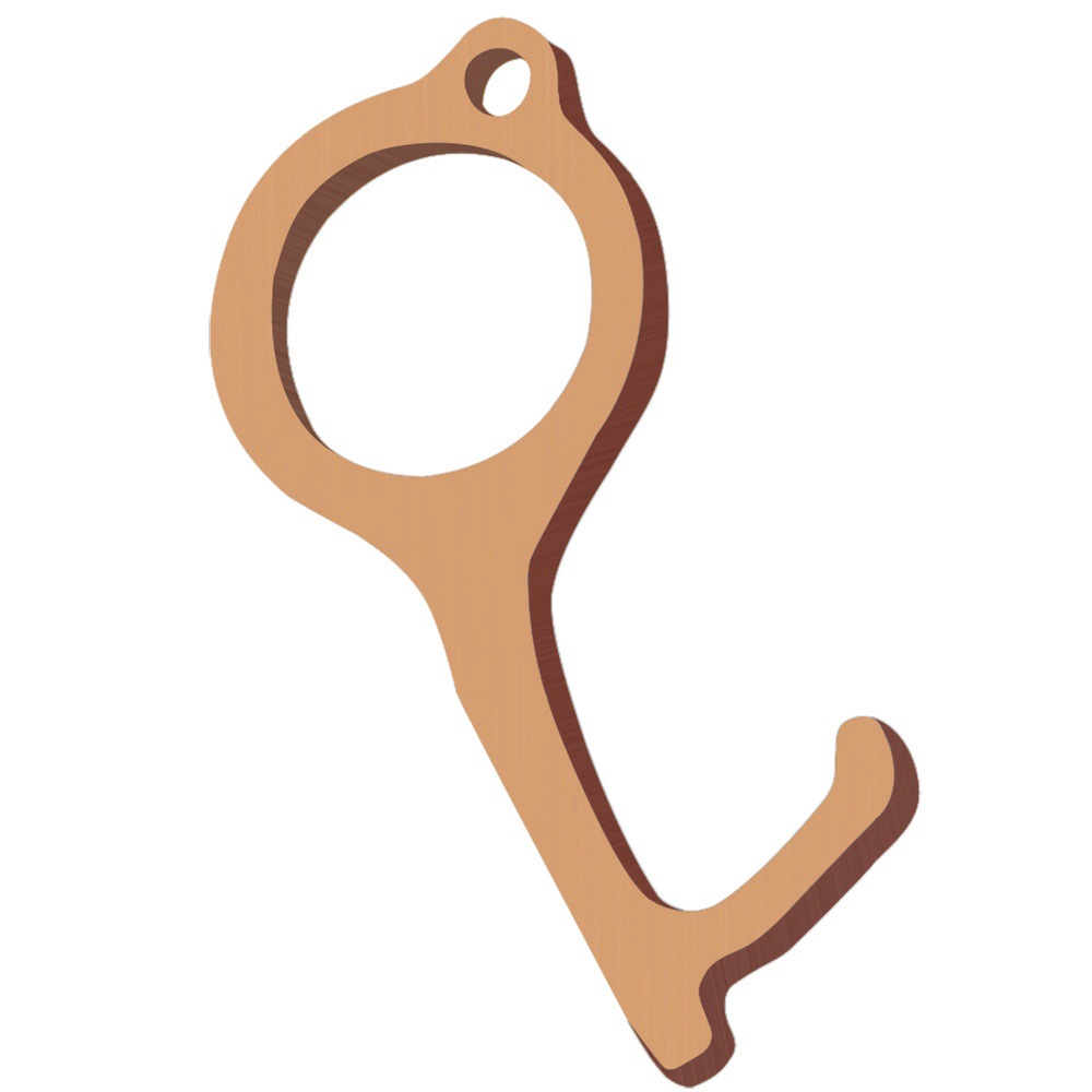 多工能防疫黄铜防疫接触防护隔离小神器钥匙扣B款红铜色/OPP包装