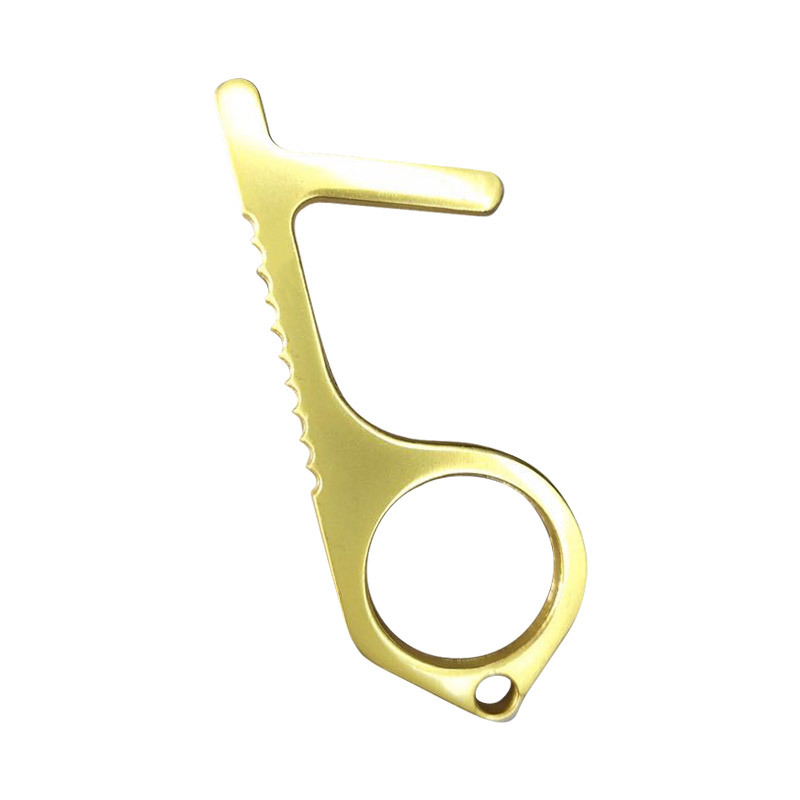 多工能防疫黄铜防疫接触防护隔离小神器钥匙扣C款金色/OPP包装
