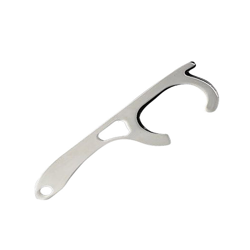 多工能防疫黄铜防疫接触防护隔离小神器钥匙扣D款银色/OPP包装