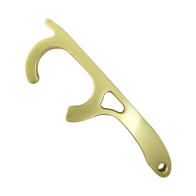 多工能防疫黄铜防疫接触防护隔离小神器钥匙扣D款金色/OPP包装