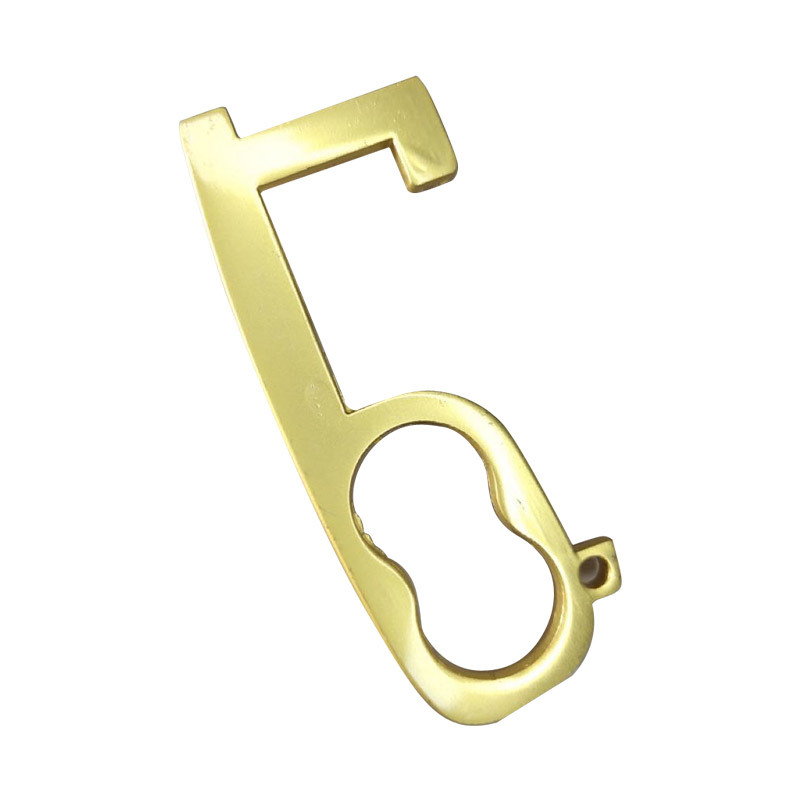 多工能防疫黄铜防疫接触防护隔离小神器钥匙扣E款金色/OPP包装