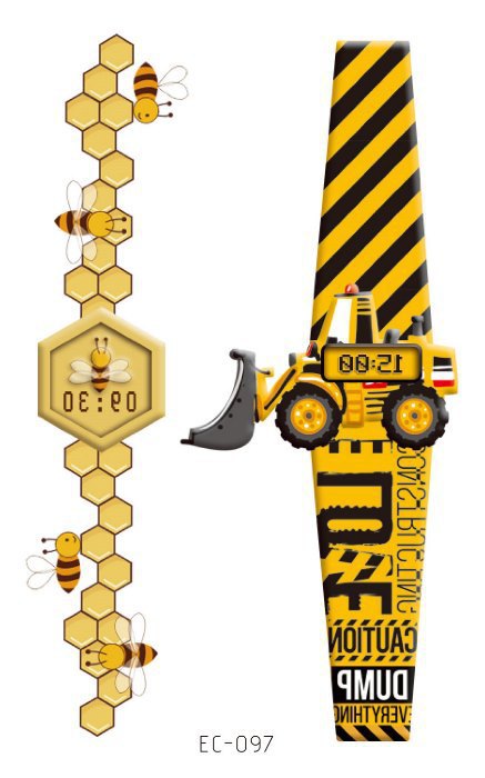 儿童卡通手表纹身贴 跨境一手货源工厂直销可爱男女孩防水纹身贴