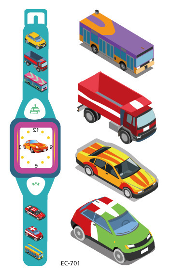 儿童卡通手表纹身贴 跨境一手货源工厂直销可爱男女孩防水纹身贴