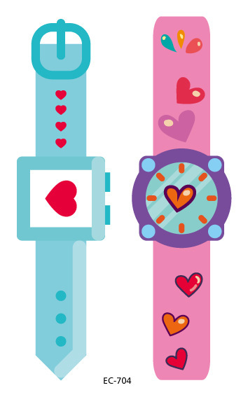 儿童卡通手表纹身贴 跨境一手货源工厂直销可爱男女孩防水纹身贴