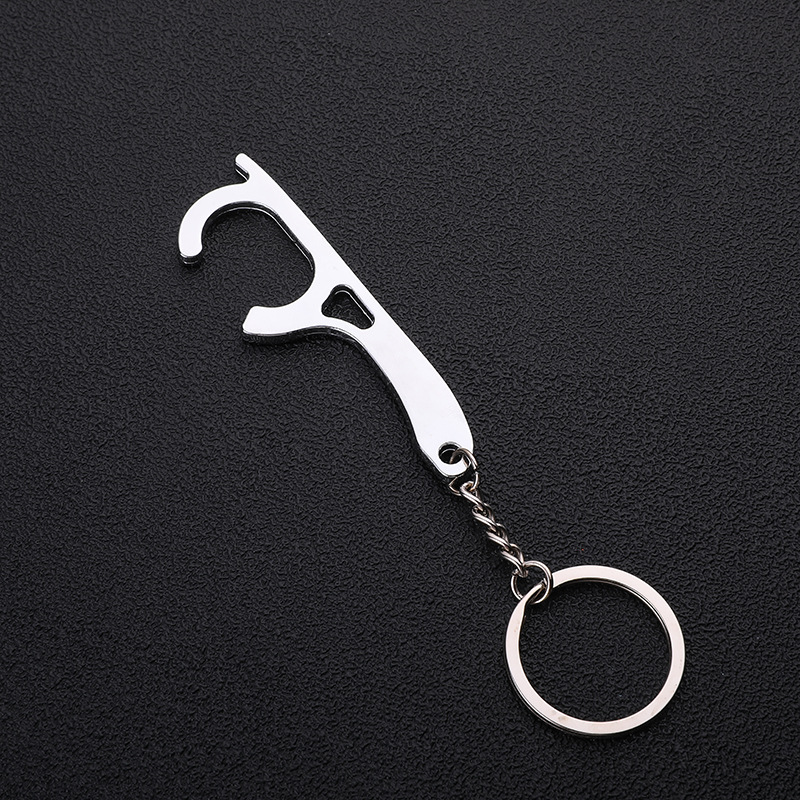 多工能防疫黄铜防疫接触防护隔离小神器钥匙扣D款银色带钥匙扣/OPP包装