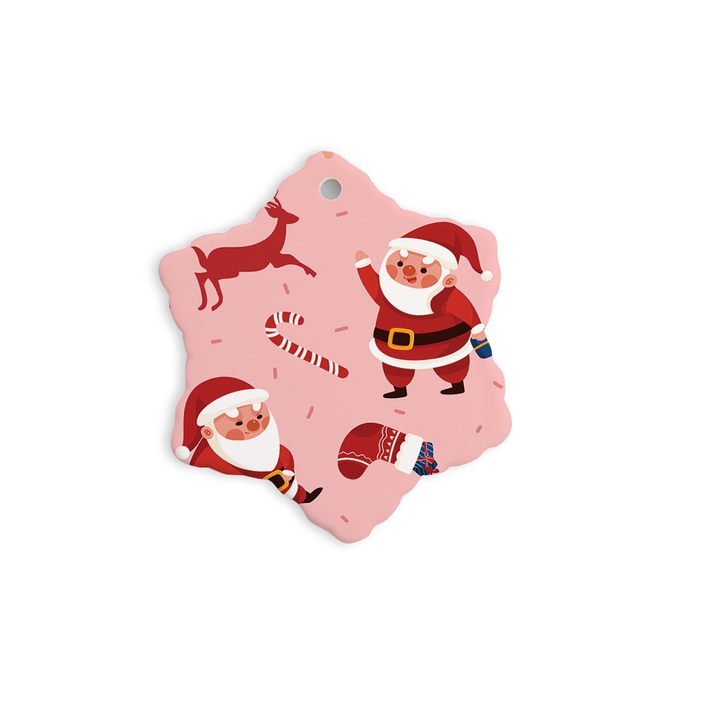 跨境专供圣诞陶瓷挂件定制热转印diy图案节日礼品圆形亚马逊爆款