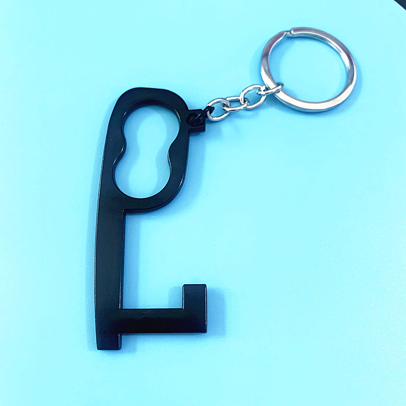 多工能防疫黄铜防疫接触防护隔离小神器钥匙扣E款黑色带钥匙扣/OPP包装