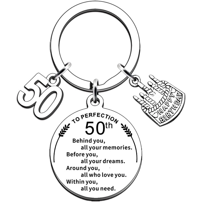 欧美感恩节金属钥匙扣不锈钢礼品挂件刻字批发wh0004-50岁