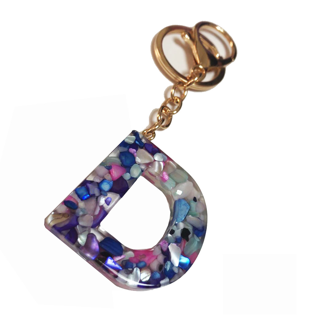 工艺品挂件定制创意钥匙圈挂扣26英文字母吊坠钥匙扣D/40MM