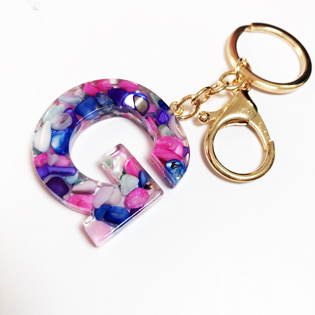 工艺品挂件定制创意钥匙圈挂扣26英文字母吊坠钥匙扣G/40MM