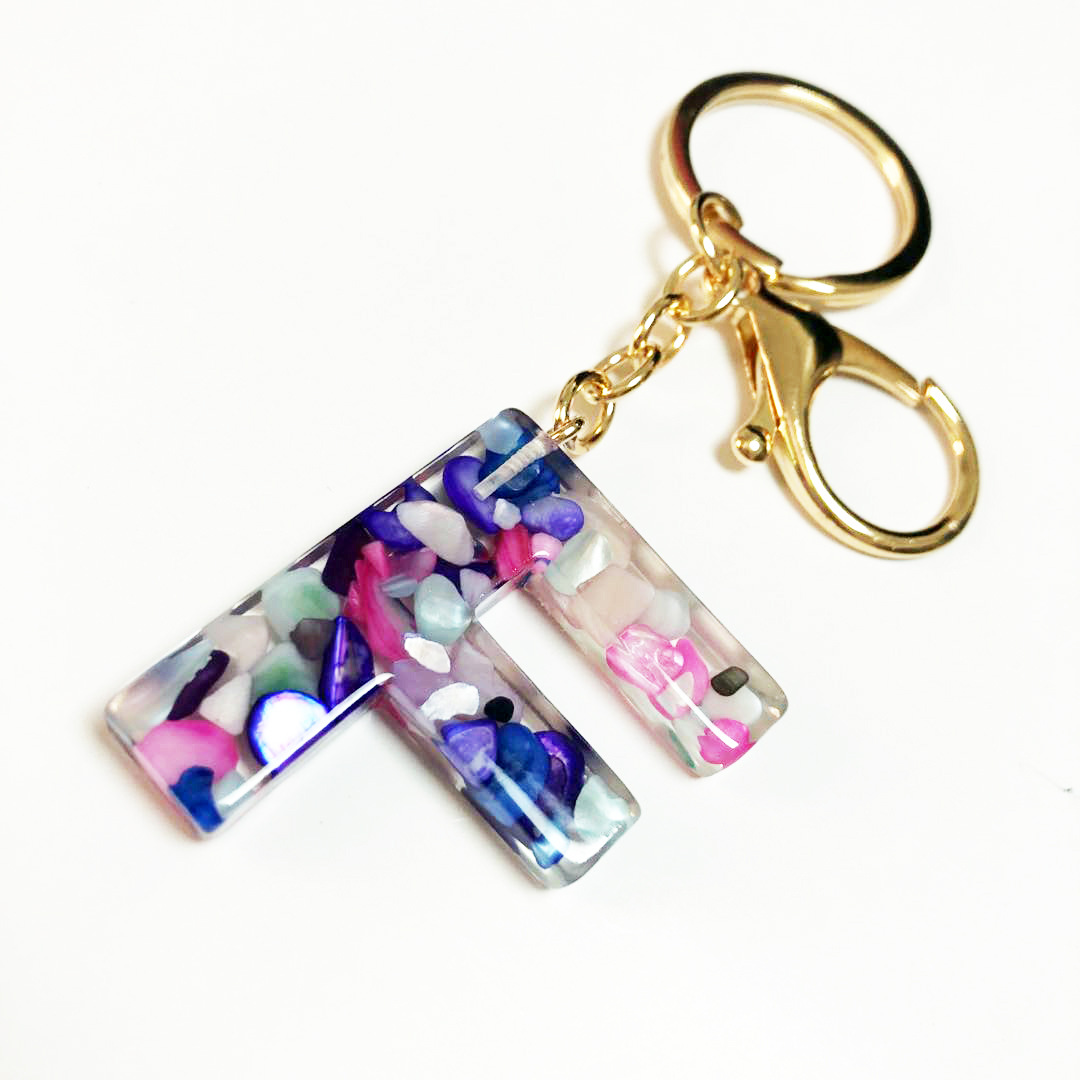 工艺品挂件定制创意钥匙圈挂扣26英文字母吊坠钥匙扣F/40MM