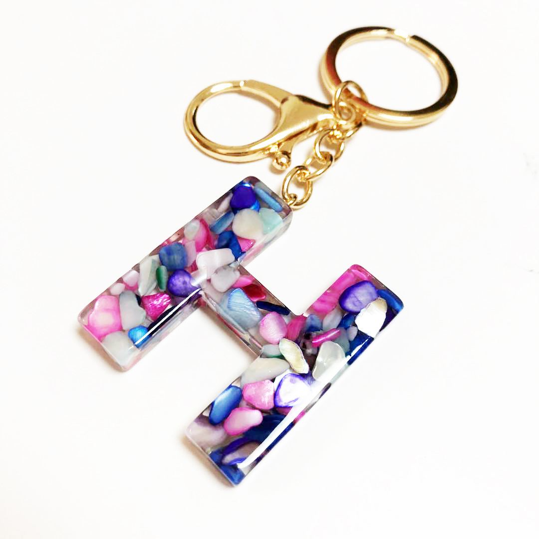 工艺品挂件定制创意钥匙圈挂扣26英文字母吊坠钥匙扣H/40MM