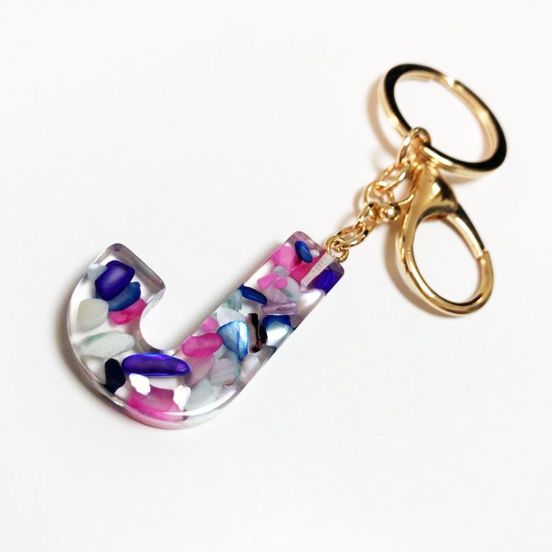 工艺品挂件定制创意钥匙圈挂扣26英文字母吊坠钥匙扣J/40MM