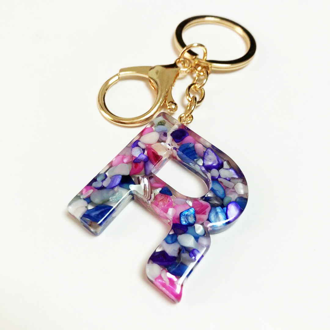 工艺品挂件定制创意钥匙圈挂扣26英文字母吊坠钥匙扣R/40MM