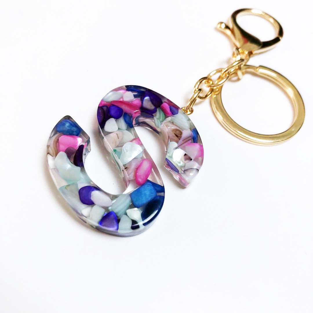 工艺品挂件定制创意钥匙圈挂扣26英文字母吊坠钥匙扣S/40MM