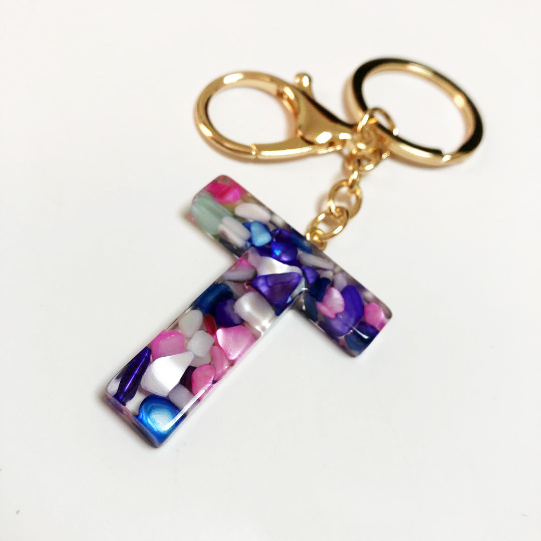 工艺品挂件定制创意钥匙圈挂扣26英文字母吊坠钥匙扣T/40MM