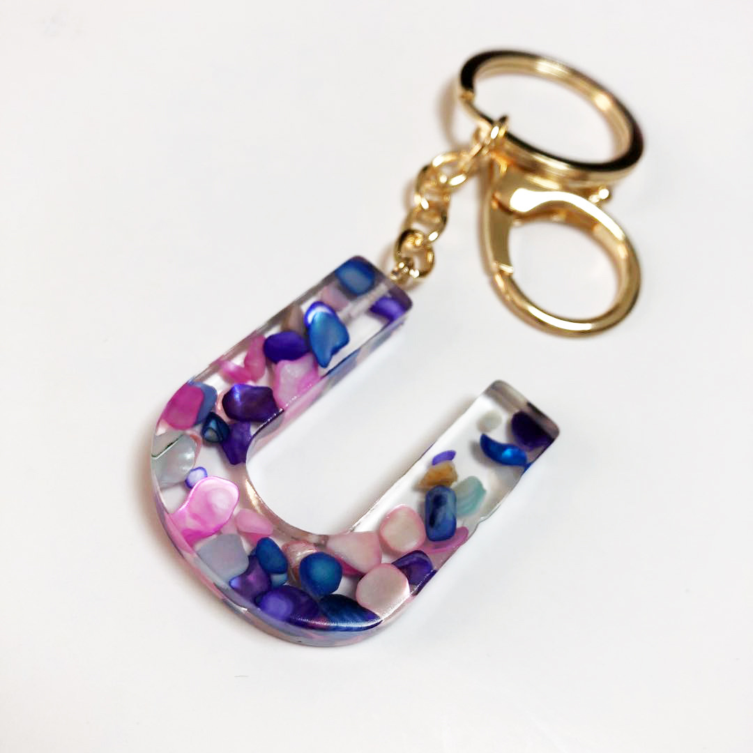 工艺品挂件定制创意钥匙圈挂扣26英文字母吊坠钥匙扣U/40MM