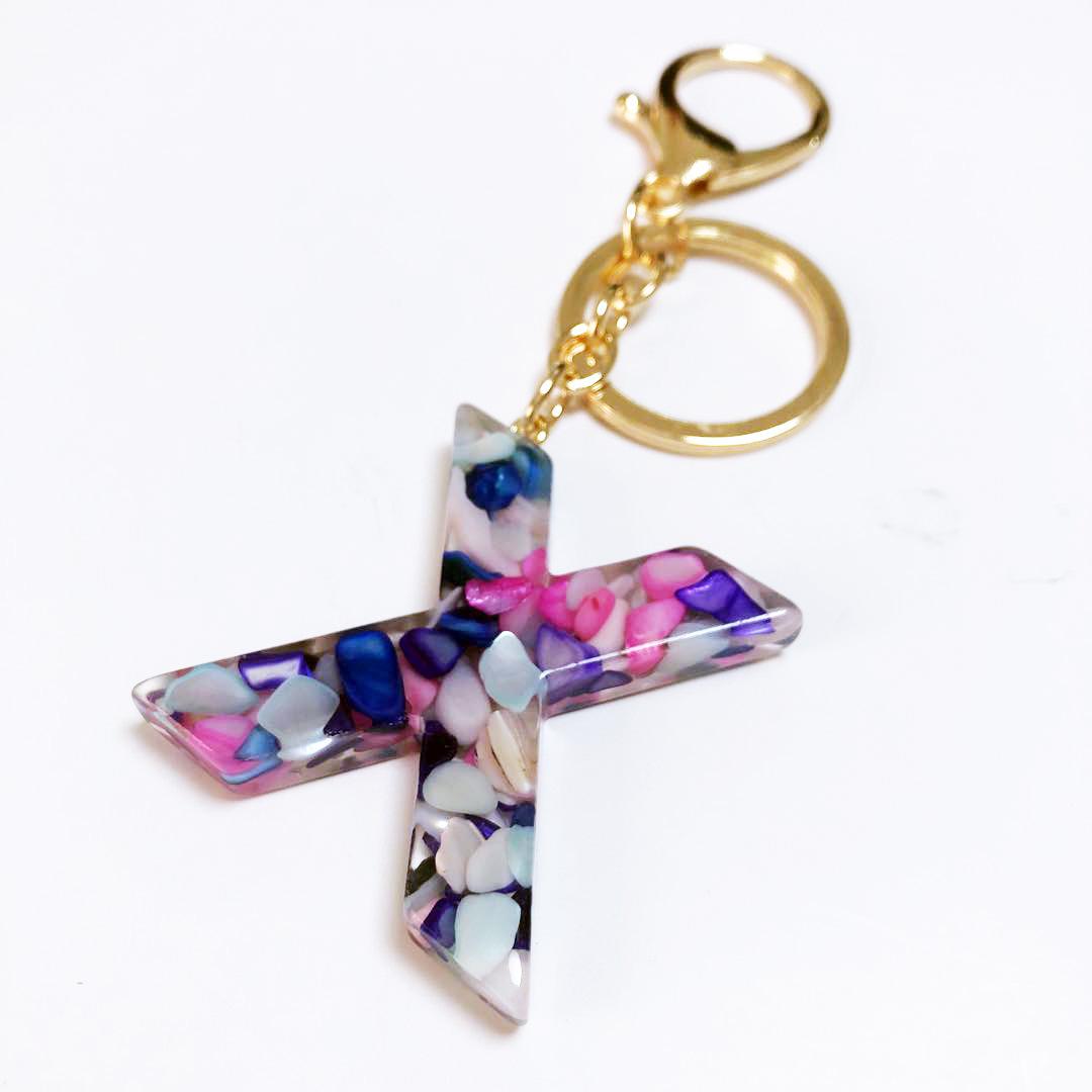 工艺品挂件定制创意钥匙圈挂扣26英文字母吊坠钥匙扣X/40MM