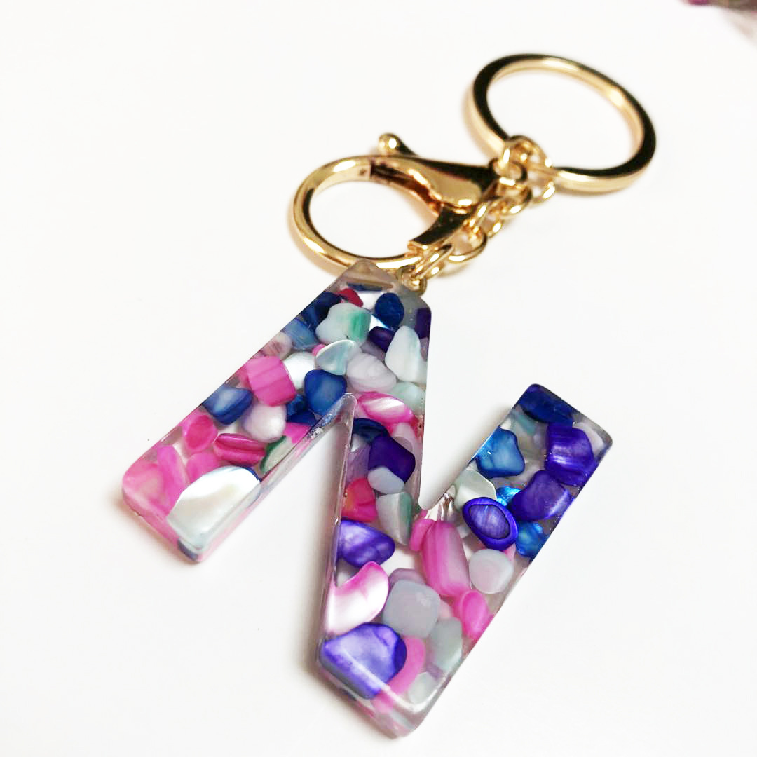 工艺品挂件定制创意钥匙圈挂扣26英文字母吊坠钥匙扣N/40MM