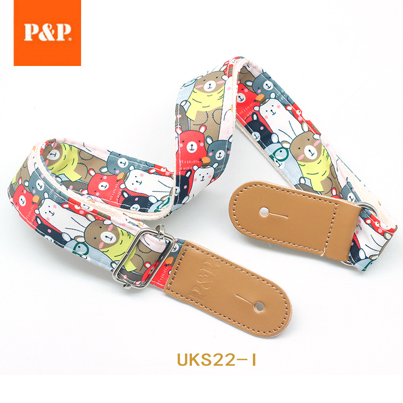 尤克里里背带 小清新 卡通 乐器配件 UKS22-I/吉他/尤克里里1.5寸宽通用