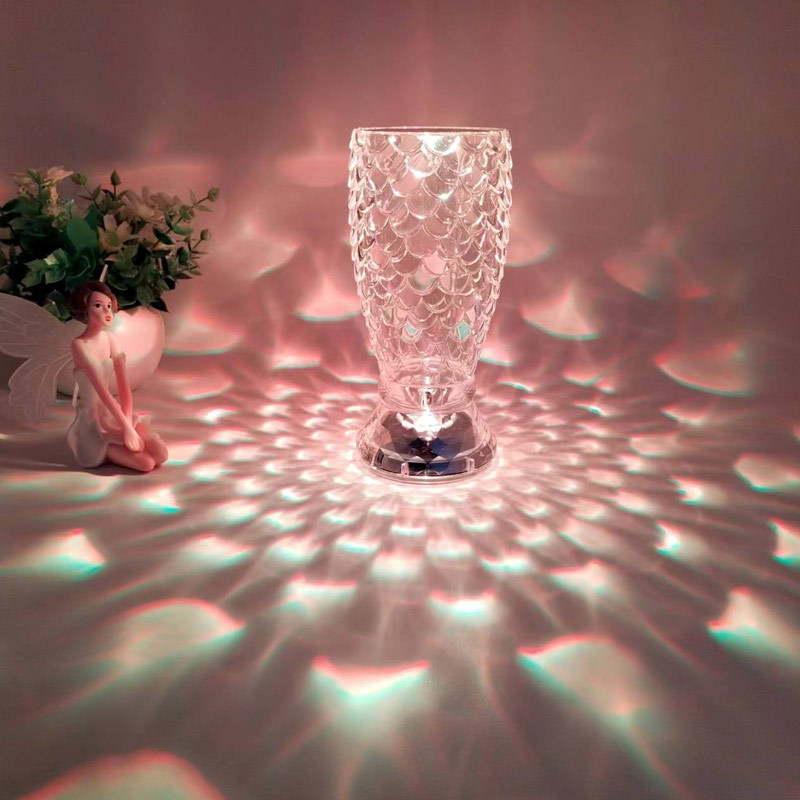 晶台灯卧室床头氛围灯酒吧餐厅小夜灯玫瑰钻石台灯