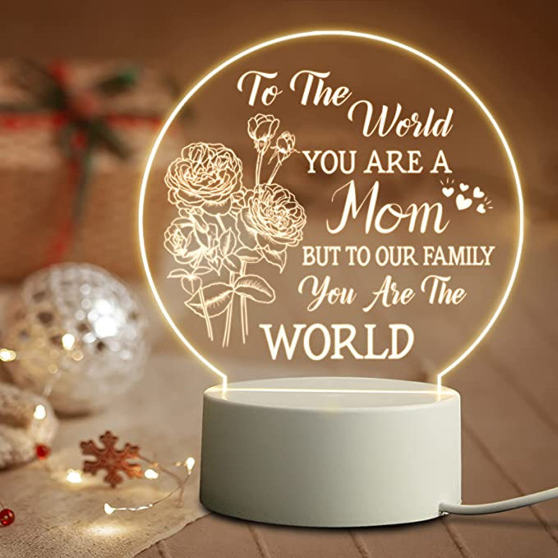 爆款礼品小夜灯42D亚克力LED创意DIY祝福语送母亲奶奶外婆礼物