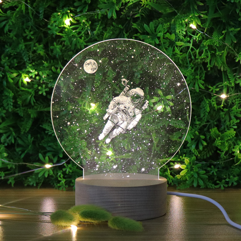 电子产品创意LED太空宇航员3D小夜灯 床头摆件亚克力台灯
