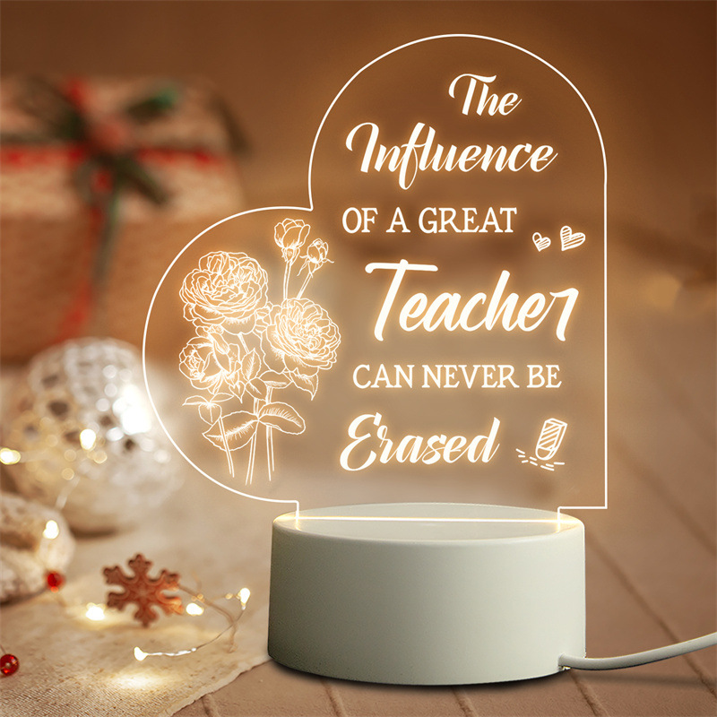 爆款礼品小夜灯42D亚克力LED创意DIY祝福语送母亲奶奶外婆礼物