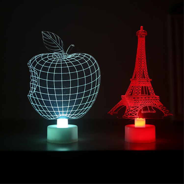 圣诞礼品LED灯卡通发光夜灯六一礼物儿童生日7D小夜灯