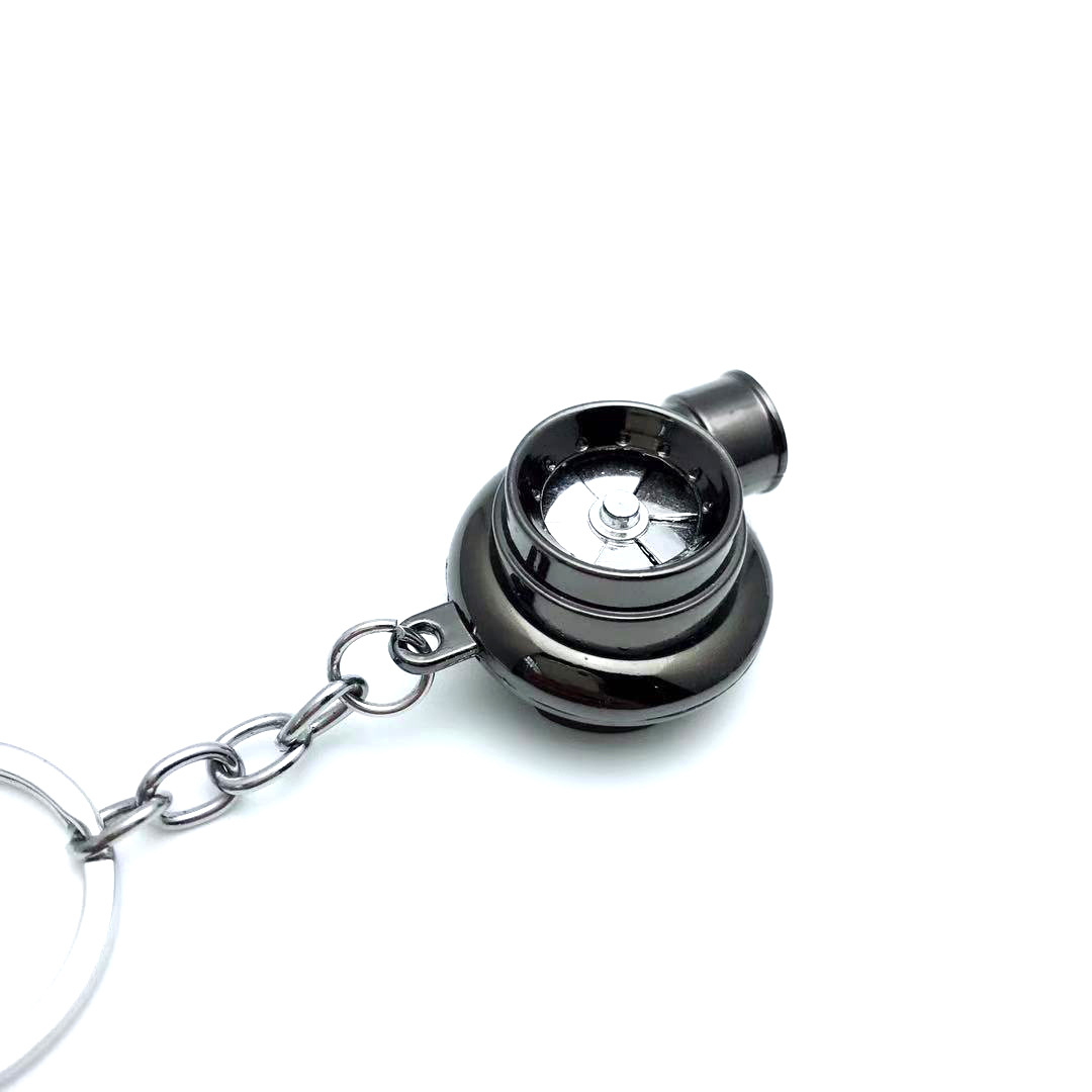 跨境爆款汽车涡轮钥匙扣 金属创意高档发光LED涡轮汽车钥匙扣挂件