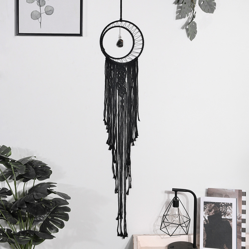 跨境爆款棉线编织挂件星月亮捕梦网挂件 创意家居墙面装饰礼物