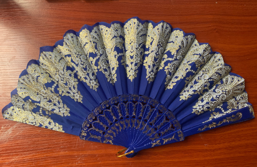 跨境爆款地摊夜市中国风金粉扇 复古折叠礼品扇 舞蹈婚礼折叠扇子