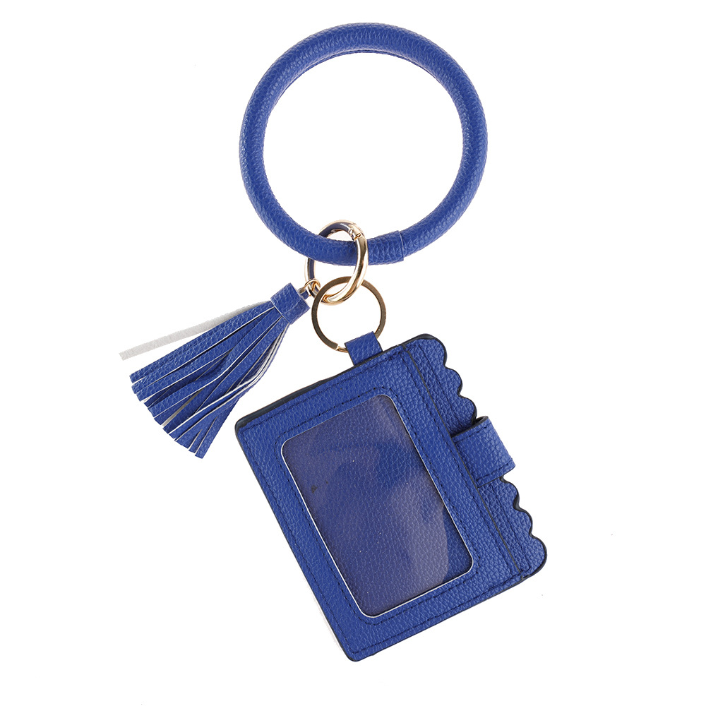 跨境爆款 豹纹PU皮革流苏手镯钥匙扣卡包证件包零钱包手拿包直销