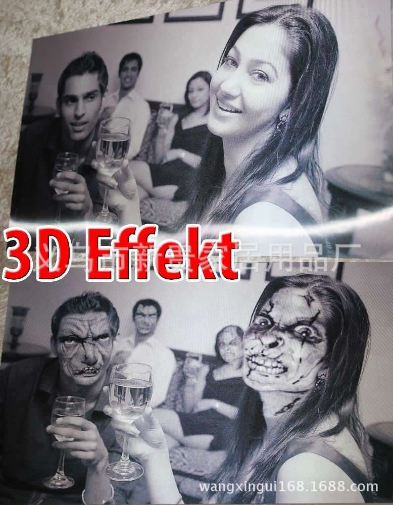 亚马逊ebay爆款万圣节3D人变脸面相片框舞台装饰道具恐怖整蛊跨境