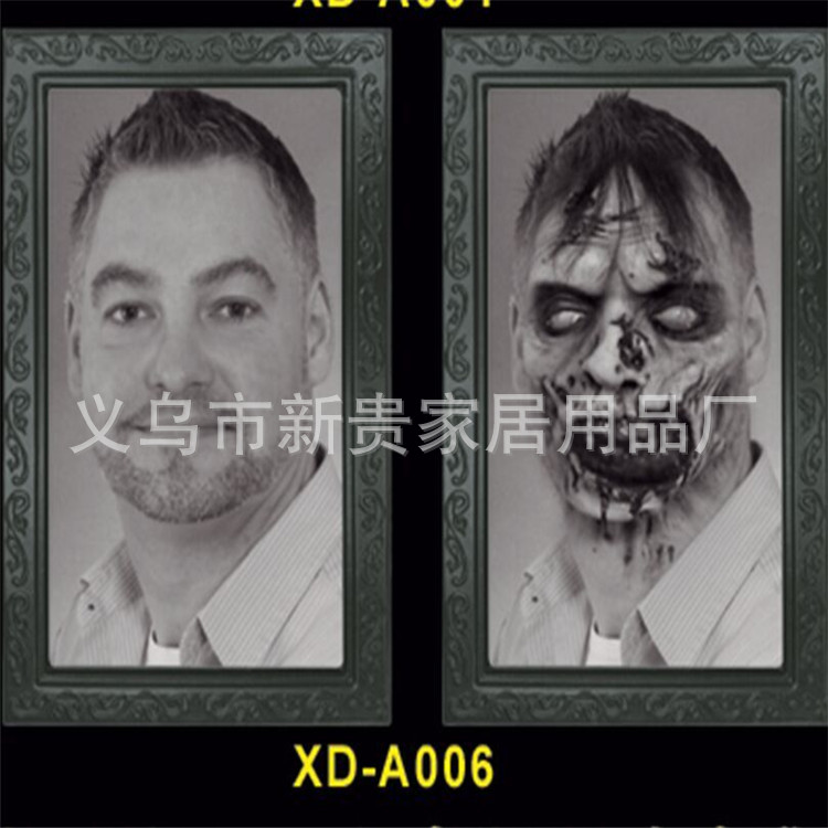 亚马逊ebay爆款万圣节3D人变脸面相片框舞台装饰道具恐怖整蛊跨境